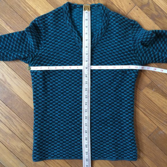 Fitted Sweater Turquoise Black Check – Unusual! - Picture 6 of 7